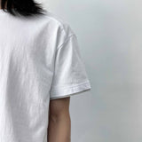 ピュア ホワイト ドロップショルダー Tシャツ