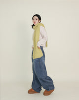 Square pocket balloon fit corduroy pants