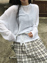 Maple Check Banded Shirred Skirt (3c)