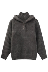 Heavyweight Layered Look Hooded Sweater