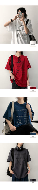 Tring Oversized Fit Star Short Sleeve T-shirt