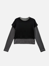 ソフトカラーブロックレイヤーTシャツ (3c)