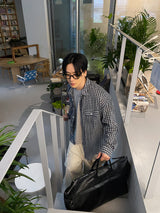 No.1242 W check thin SHIRT (4color)