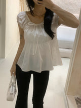 Sugar Lace Babydoll Puff Blouse