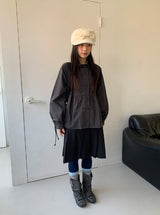 ボンフェイブ プリーツ バンディング ミディ スカート