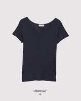 ベーシック ムード スリム Uネック Tシャツ (6color)
