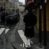 [HFORUS MADE]Layer Shoulder Hooded zip-up IN BLACK
