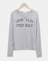 Quind Letter Button Long Sleeve T-Shirt