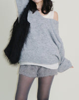 Kina Bendable Angora Fur Micro Shorts (Angora Fur Fabric)