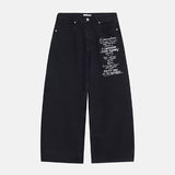 Aubert Lettering Wide Denim Pants