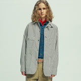 xau hickory chore jacket ivory stripe