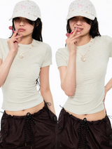 インストック | サテンベーシックTシャツ – 6カラー