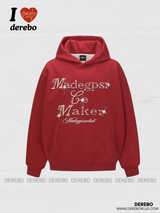 ルーズビーディドレタリング長袖フーディドTシャツ