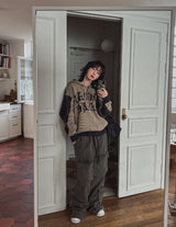 Maze Lettering Knit Hood Zip-Up