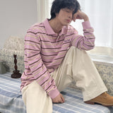 ストライプロゴピケロングスリーブTシャツ