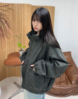 Denz Washed High-Neck Field Jacket