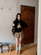 FN Layered Wrap Pleated Skirt Pants (3color)