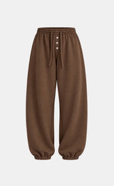 Button Detail Jogger Sweatpants