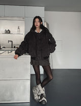 Ber denim padded hooded flight jumper