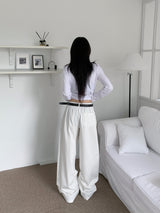  Motion 2WAY Snap Pintuck Wide Banding Long Pants (4 colors)