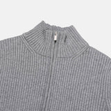 Rib Line Muscle Fit Zip-Up Knit