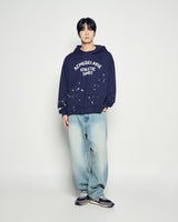 25FW ペイントエフェクトフーディー ライトネイビー
