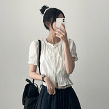 Henty レースパフリボンブラウス