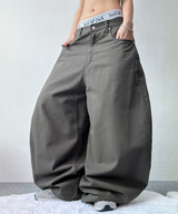 COTTON BASIC BALLOON PANTS❤🤍🤎🖤💚 - 5 COLORS