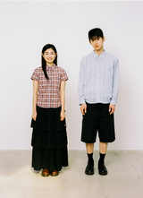 Twister Star Check Tiered Skirt - Black 