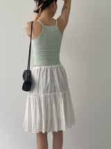 Shiny Flare Midi Skirt
