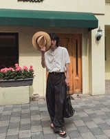 Paul Stripe Curved Slacks