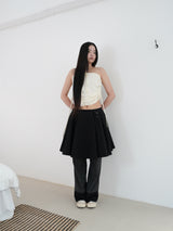 COTTON FLARE SKIRT (BLACK)