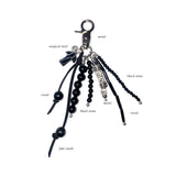 mushroom gemstone keyring (black)