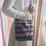 hippie button cross bag pink