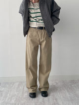 [Unisex] ステッチコットンワイドパンツ