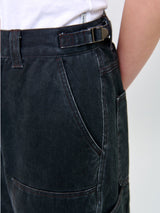 WASHED STITCH CARPENTER PANTS_Black