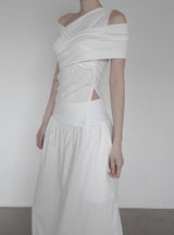 Lovell Drape One-Shoulder Off-Sleeveless