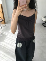 カラーレースタンクトップ