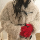 Somv Gold Pendant Angora Finger Gloves