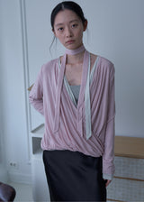 ロータス ドレープ スカーフ トップ(Bluish Pink)