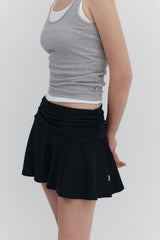 【MADE】 2Way Roll-Up Drape Skirt_Black