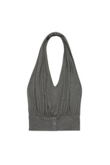 DRAPED HALTER NECK TOP KHAKI