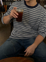 With crop stripe long-sleeve tee