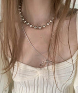 シルバー ボール バー ネックレス(6mm)