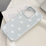 Chiffon Blue White Summer Flower Hard Case iPhone Case