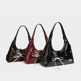 Lace-Up Drawstring Mini Tote Bag