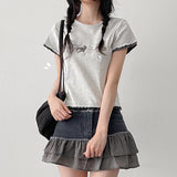 Cat Ribbon 🎀 Colorful Short-Sleeved T-Shirt (2 colors)