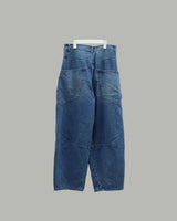 Low curve cargo denim jeans (Blue)