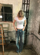 オイルウォッシュローサギングパンツ