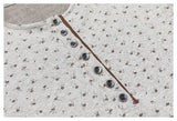 Y2K Floral Layered Henley Crop Long Sleeve Top